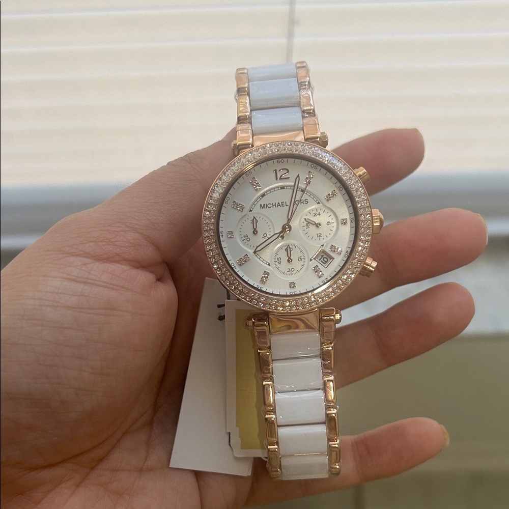 Michael Kors Rose Gold and White Women's Watch NWT